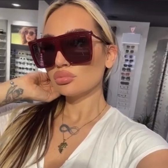 New - Gucci Burgundy New Gg0733s 003 Shield Sunglasses